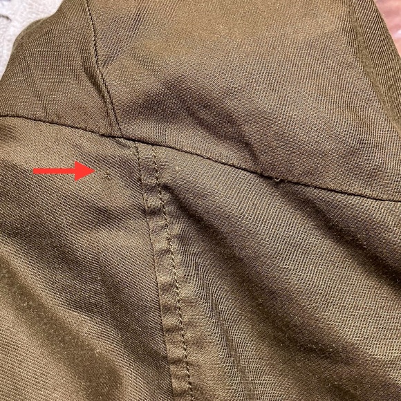 Anthropologie Maeve Utility Flounced Shirt Jacket Top Peplum Cargo Pockets Olive - Picture 5 of 10